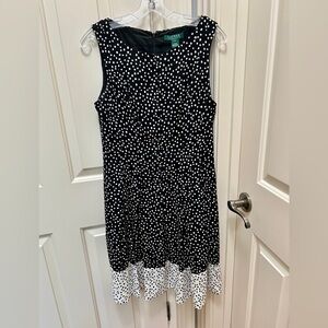 Ralph Lauren Black and White Polka Dot Dress, size 10